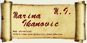 Marina Ikanović vizit kartica